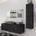 Conjunto de muebles de baño y lavabo 9 piezas negro