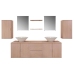 Conjunto de muebles de baño y lavabo 9 piezas beige