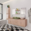 Conjunto de muebles de baño y lavabo 9 piezas beige