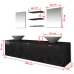 Conjunto de muebles de baño y lavabo 8 piezas negro