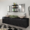 Conjunto de muebles de baño y lavabo 8 piezas negro