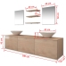 Conjunto de muebles de baño y lavabo 8 piezas beige