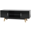 Mueble para TV MDF negro alto brillo 120x40x46 cm