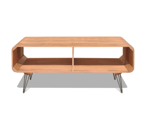 Mesa de centro madera maciza paulownia marrón 90x55,5x38,5 cm