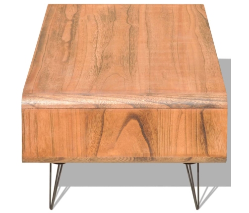 Mesa de centro madera maciza paulownia marrón 90x55,5x38,5 cm