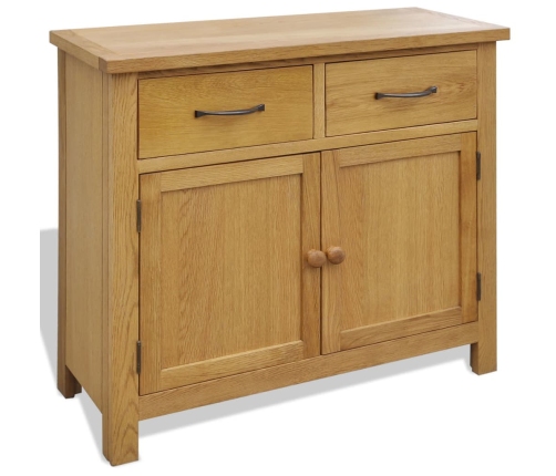 Aparador de madera maciza de roble 90x33,5x83 cm