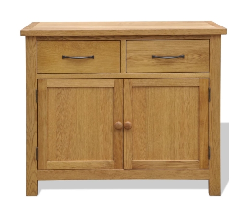 Aparador de madera maciza de roble 90x33,5x83 cm