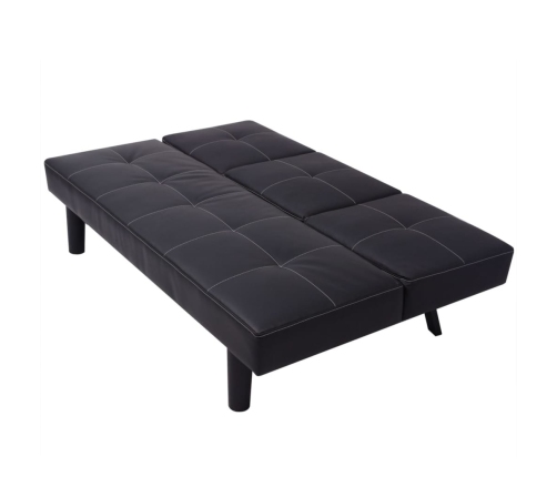 Sofá cama con mesa abatible cuero sintético negro