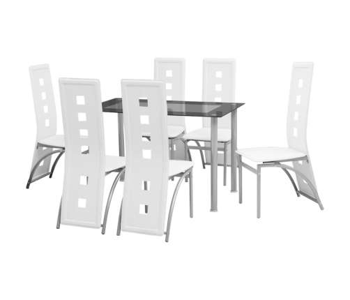 Conjunto de comedor de siete piezas blanco