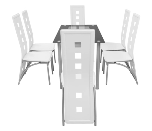 Conjunto de comedor de siete piezas blanco