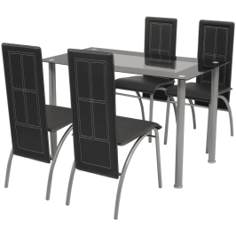 Conjunto de comedor de cinco piezas negro