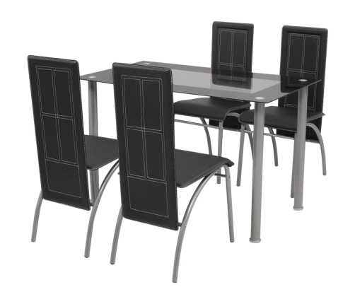 Conjunto de comedor de cinco piezas negro