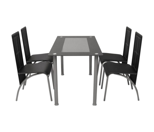 Conjunto de comedor de cinco piezas negro