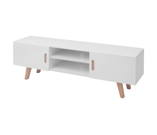 Mueble para TV MDF blanco brillante 150x35x48,5 cm