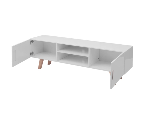 Mueble para TV MDF blanco brillante 150x35x48,5 cm