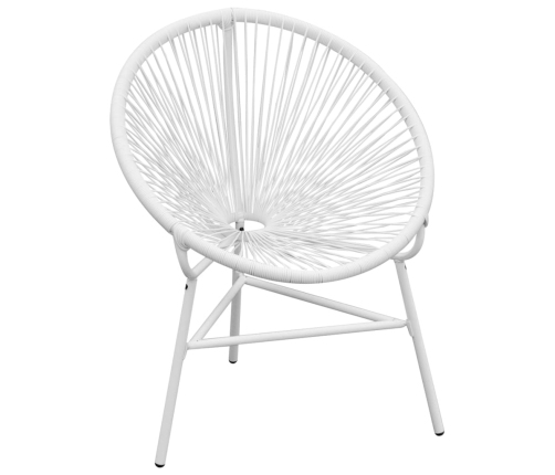 Silla redonda de cuerdas de jardín ratán sintético blanco