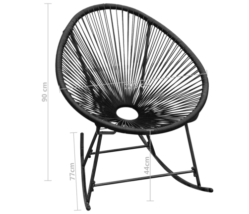 Mecedora de exterior ratán sintético negro