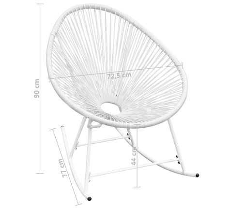Mecedora de exterior ratán sintético blanco