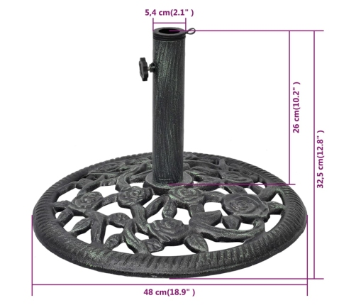 Base de sombrilla de hierro fundido 12 kg 48 cm