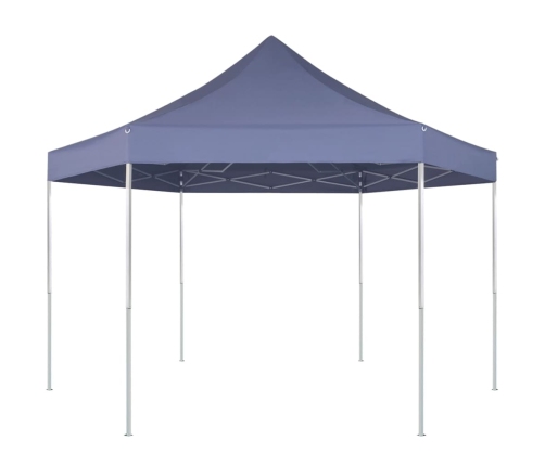 Carpa hexagonal desplegable azul oscuro 3,6x3,1 m