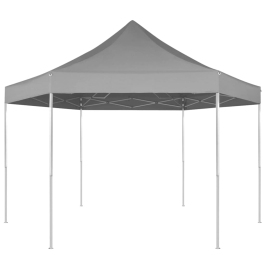 Carpa hexagonal desplegable azul oscuro 3,6x3,1 m