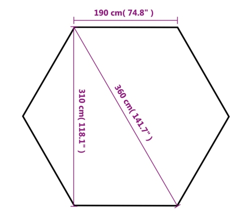 Carpa hexagonal desplegable azul oscuro 3,6x3,1 m