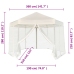 Carpa desplegable hexagonal 6 paredes blanco crema 3,6x3,1m