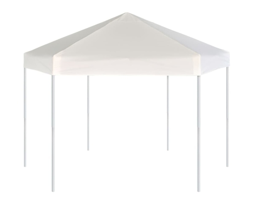 Carpa desplegable hexagonal 6 paredes blanco crema 3,6x3,1m