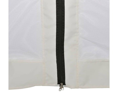 Carpa desplegable hexagonal 6 paredes blanco crema 3,6x3,1m