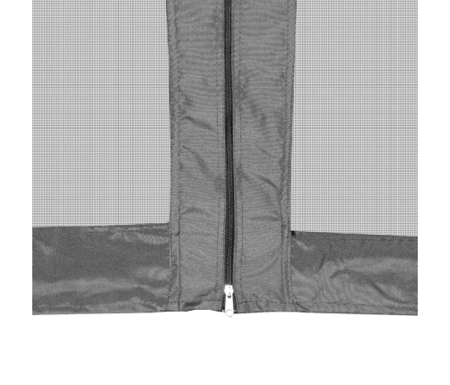 Carpa desplegable hexagonal 6 paredes laterales gris 3,6x3,1 m