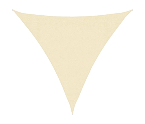 Toldo de vela triangular HDPE 3,6x3,6x3,6 m color crema