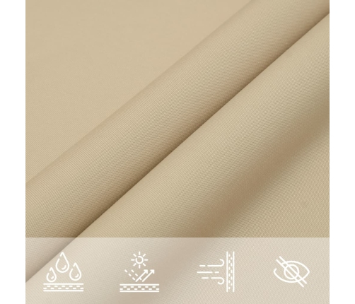 Toldo de vela cuadrado tela Oxford beige 3,6x3,6 m