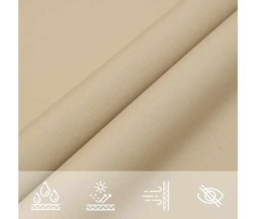 Toldo de vela rectangular tela Oxford beige 4x6 m