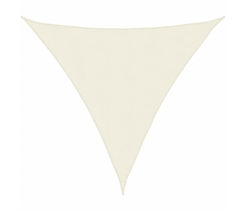 Toldo de vela triangular tela Oxford color crema 3,6x3,6x3,6 m