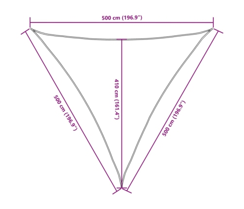 Toldo de vela triangular tela Oxford gris antracita 5x5x5 m