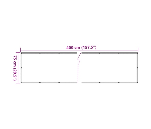 Toldo para balcón tela oxford 75x400 cm gris antracita