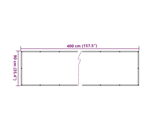 Toldo para balcón tela oxford 90x400 cm gris antracita