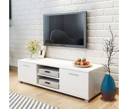 Mueble para TV blanco brillante 120x40,5x35 cm