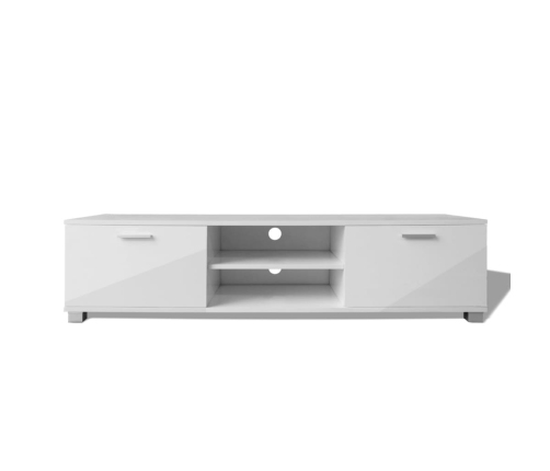 Mueble de TV blanco brillo 140x40,5x35 cm