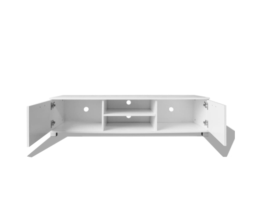 Mueble de TV blanco brillo 140x40,5x35 cm