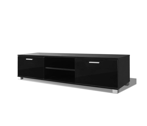 vidaXL Mueble de TV negro brillo 140x40,5x35 cm