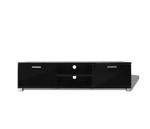 vidaXL Mueble de TV negro brillo 140x40,5x35 cm