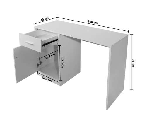 Mesa plegable de pared blanco 100x60 cm