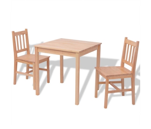 Conjunto de comedor 3 piezas madera de pino