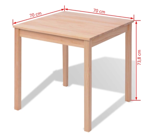 Conjunto de comedor 3 piezas madera de pino