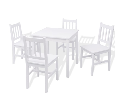 Conjunto de comedor 5 piezas madera de pino blanco