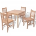 Conjunto de comedor 5 piezas madera de pino