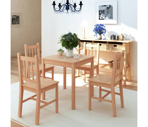 Conjunto de comedor 5 piezas madera de pino