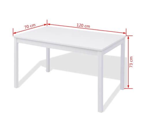 Set de Comedor Siete Piezas Madera de Pino Blanco