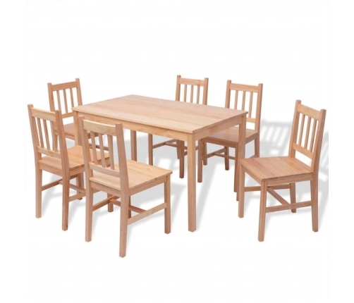 Conjunto de comedor 7 piezas madera de pino